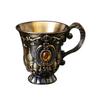 Classical Antique Metal Chalices Goblet with Handle Retro Engraving Small Shot Glass Wine Cup For Parties And Collectors