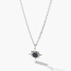 Jbans Classic Black Epoxy Shining Pendant Chain Necklace (C2503-An952_Sv)