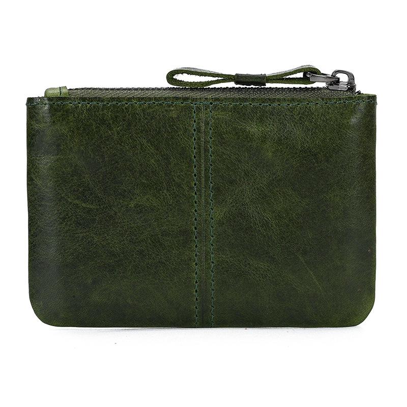 Men'S Crazy Horse Leather Change Bag Simple And Small Card Bag First Layer Cowhide Zipper Small Money Bag 9208
