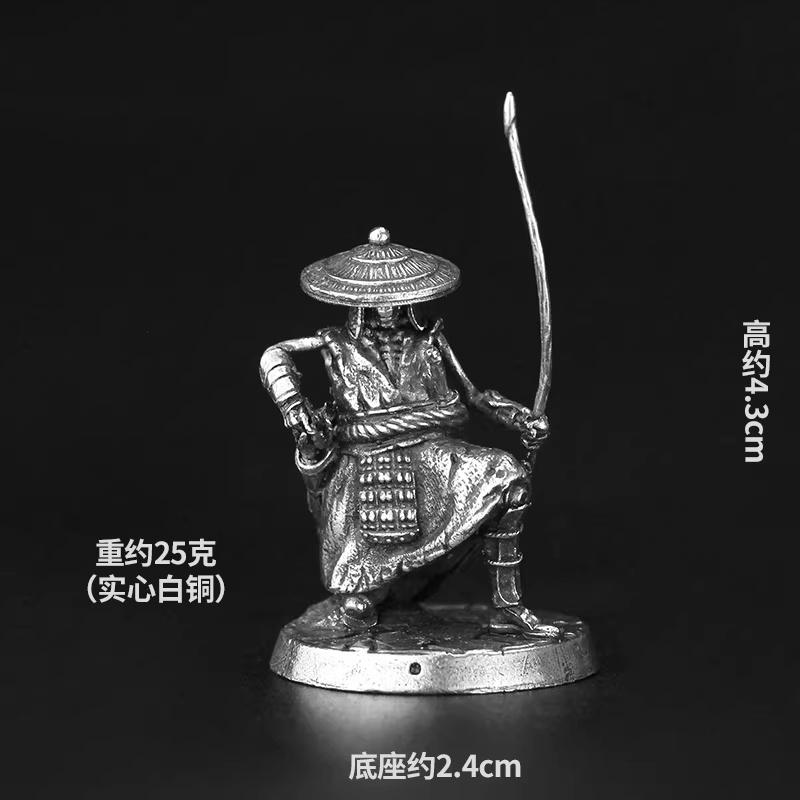 Metal Skeleton Archer Ghost Samurai Mini Tabletop Game Figurine Car Interior Decor Desktop Ornament Collectible Model Toy Gift