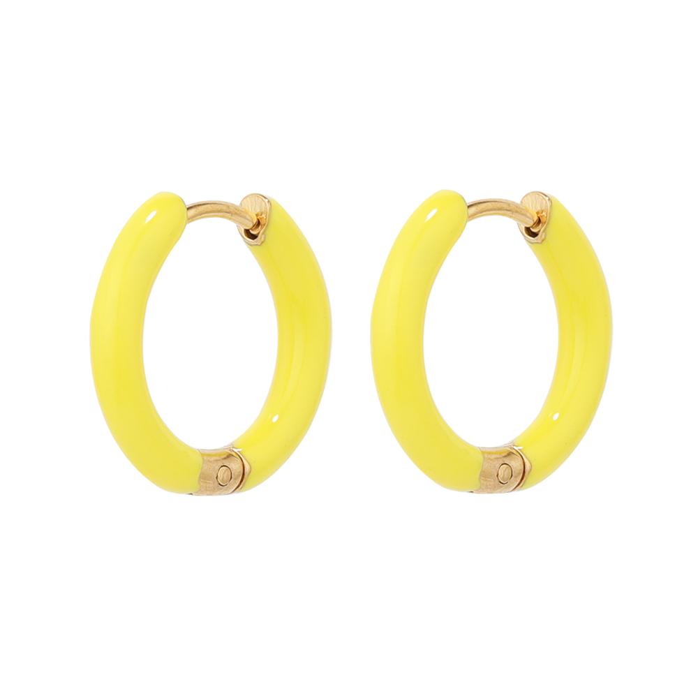 1 Pair Stainless Steel Candy Color Enamel Hoop Earrings Women Kids Earrings Gifts Fashion Children Jewelry Huggie Wholesale