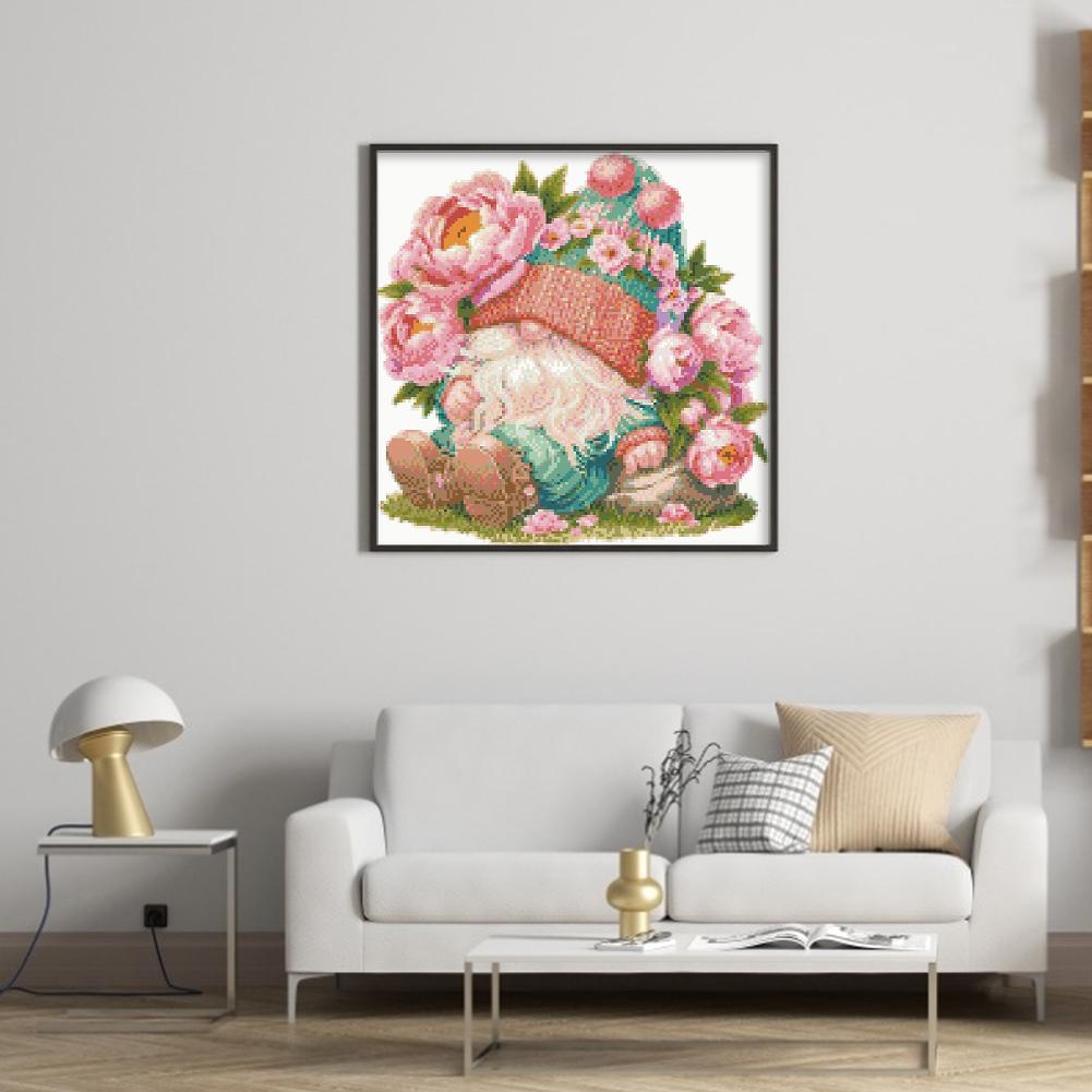 Partial Embroidery Beads Printed 9CT Gnome Cross Stitch Kit Home Decor