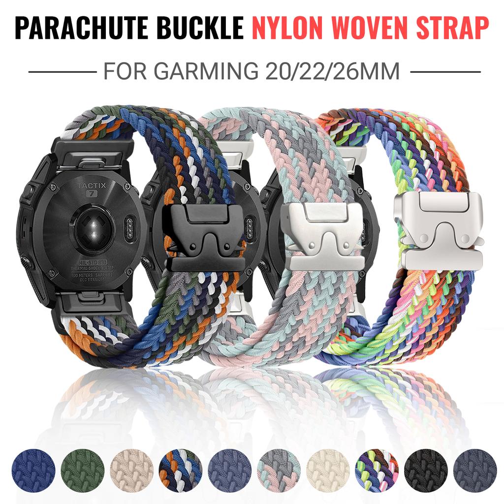 רצועת שעון ניילון נמתחת QuickFit 20/22/26 מ"מ עבור Garmin Fenix 8/7/6/5 Forerunner 965/955/945 Instinct Tactix רצועת שעון אלסטית