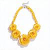 Collana Boema con Fiore in Acrilico - Catena Colorata per Maglione a Forma di Rosa