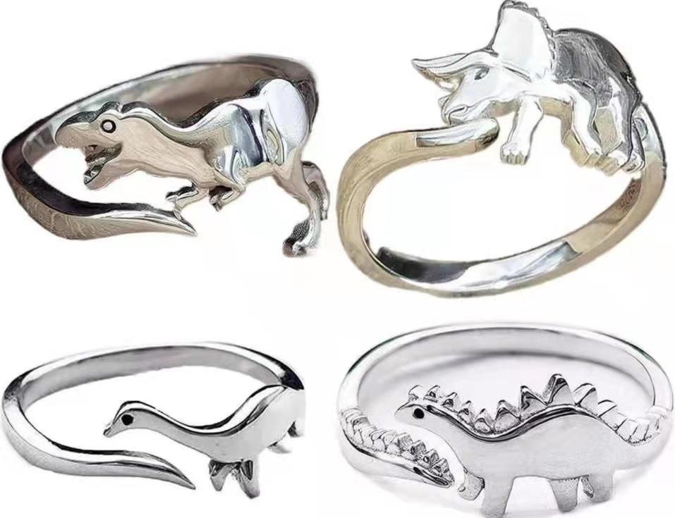 Hot-selling new cute creative dinosaur shape ring, personalized Jurassic era ring