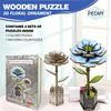Wacocetoy Cross-Border 3D Peony Flower Puzzle Wooden Diy Coloring Toy 2-In-1 Set Handmade Puzzle