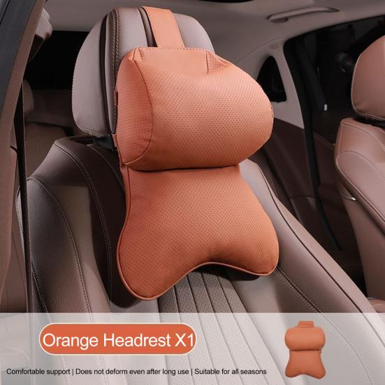 Car Neck Pillow Ergonomic Breathable Car Headrest Neck Cushion with Elastic Strap Adjustable Cervical Support Pillow for Neck Pain Relief