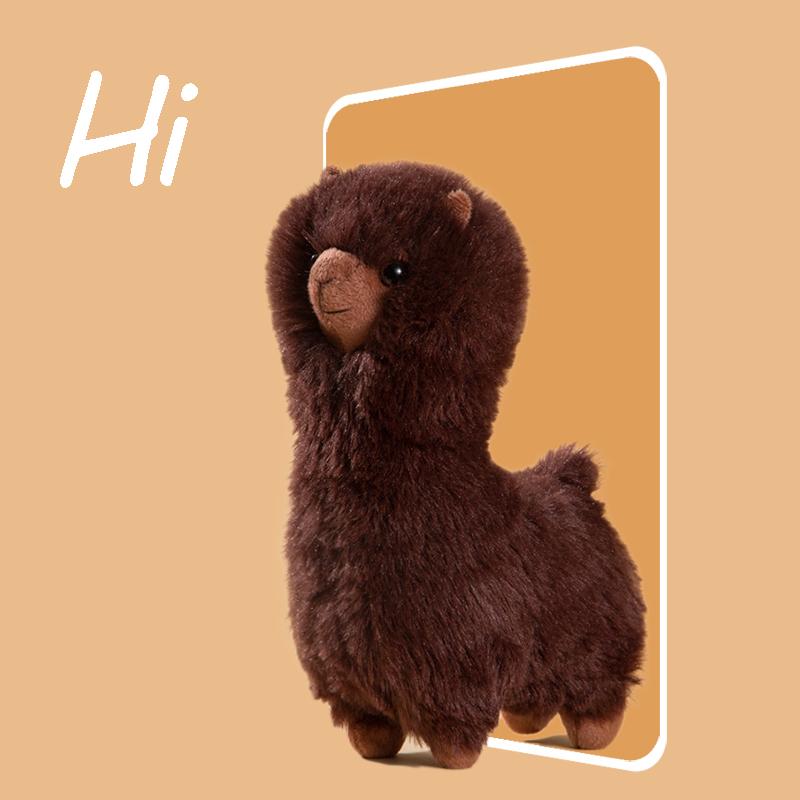 26CM Furry Plush Llama Alpaca Plush Toy Stuffed Soft Plush Lifelike Alpaca Sheep Hug Throw Pillow Animals Nap Sleeping Gift