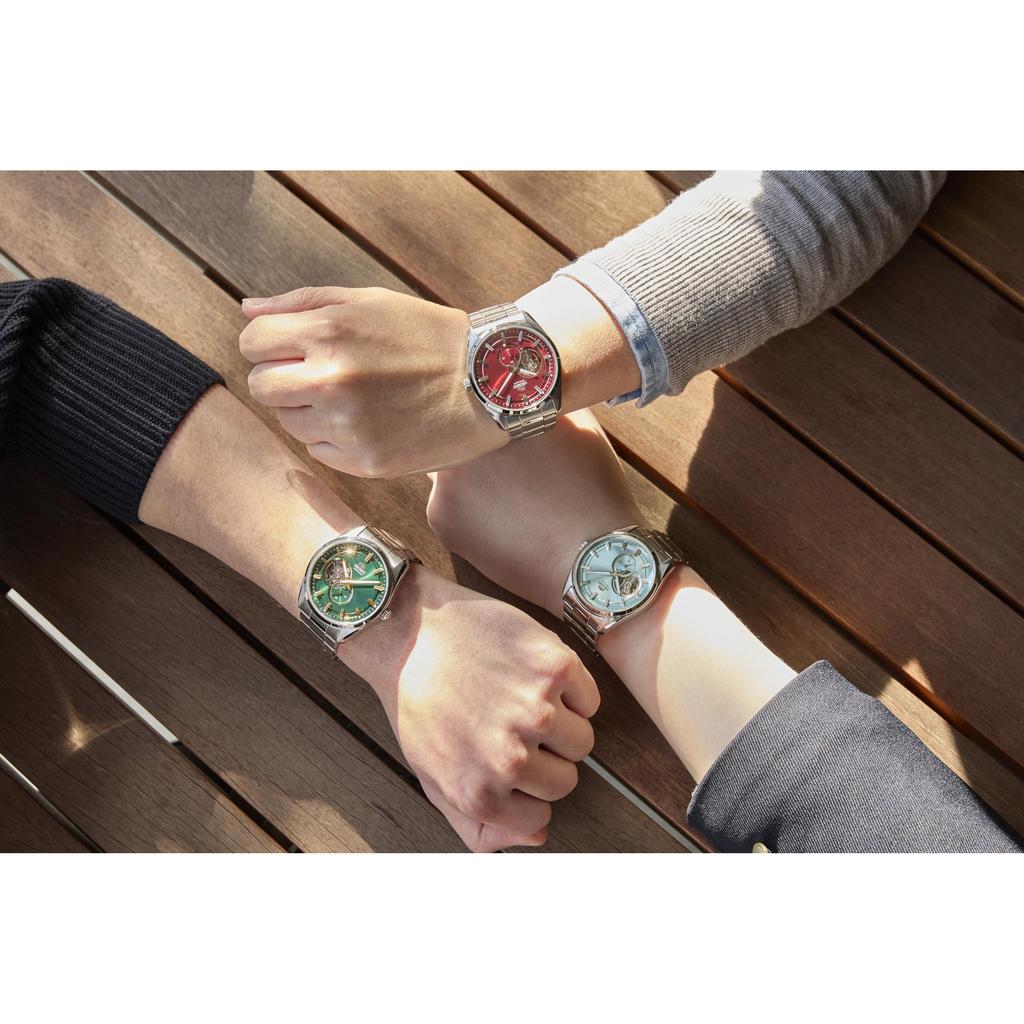 ORIENT Men s Automatic Watch RN-AR0010R Red Open Heart Semi-Skeleton Mechanical Self-Winding with Warranty