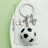 Creative Sports Keychain: PVC Rubber Football, Tennis, Basketball, Rugby Pendant - Small Gift