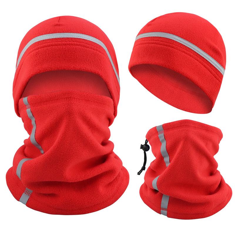 Reflective Warm Hat & Scarf Set for Autumn/Winter Cycling - Night Riding Cold Protection with Mask