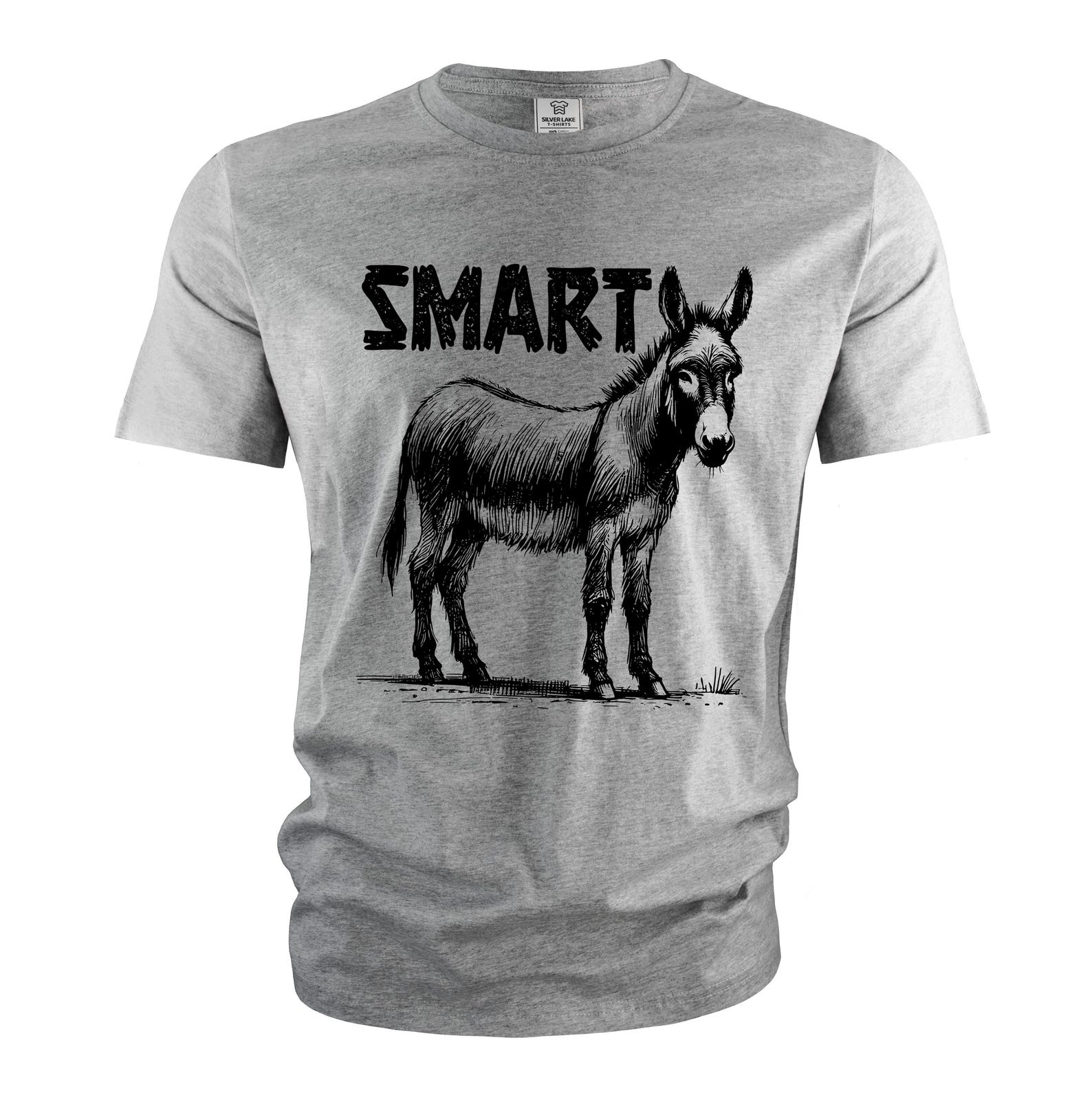 Funny Smart donkey Tee shirt smart graduation graduate school college tee shirt funny text graphic tee 2XL