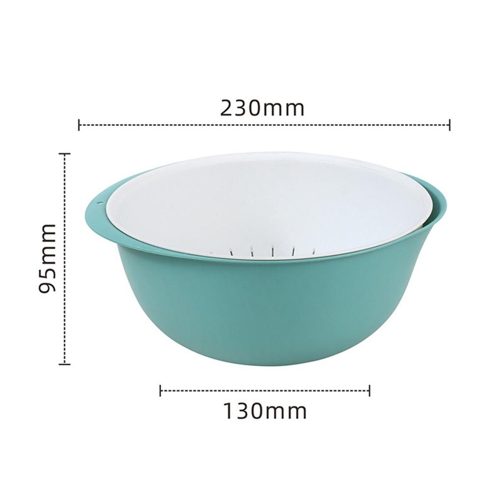 Kitchen Bowl And Strainer Set, Detachable Double-Layer Multi-Purpose Drain Basket for Mixing Noodles