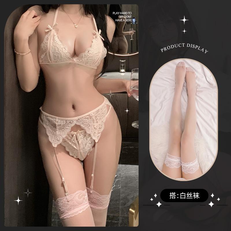 Sexy Underwear Lace Underwear Bra Set Sexy Pure Desire Bra Three-point Style Temptation