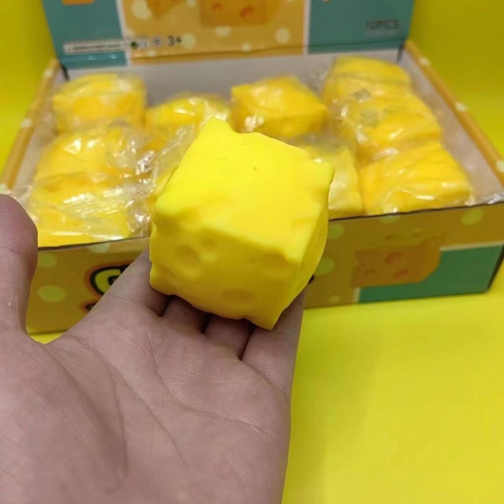 Soft Slow Rebound Cheese Block Squishy Toy,Realistic Food Shaped Decompression Fidget Toy,Stress Relief Anti Anxiety Squeeze Toy