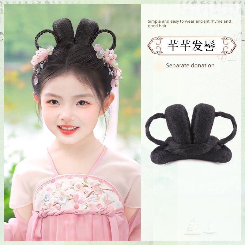 

Детский костюм ханьцев, костюм шиньон, костюм для девочки, сценическое выступление, пучок-пончик, китайский древний стиль, аксессуары для волос для высокой прически, моделирующая подушечка, сетка для волос Sandy Hair Bun