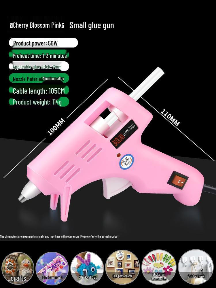 Super Sticky Electric Hot Melt Glue Gun with 7-11mm Sticks - Small Size for Household & Handmade Projects