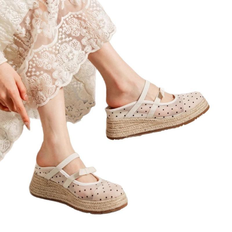 New Mesh Thick-soled Wedge Sandals Women's Summer Wear Is Beautiful, One-pedal Bag Head Heightening Cool Slippers
