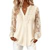 Blouse Femme à Manches Longues en Dentelle à Col en V Haut T-shirt Décontracté pour un Usage Quotidien