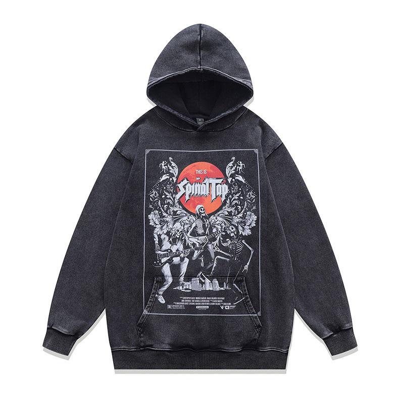 American Street Trendy Brand Y2K Cartoon Print Hoodie Men'S And Women'S Oversize Vintage Style Hoodie