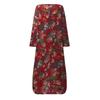 Women Vintage Casual Floral Printed Loose Dress Kaftan Long Maxi Shirt With Timeless Design