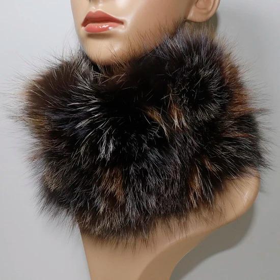 Nowy Szalik z Prawdziwego Futra Lisiego Opaski Futrzane Kobiety Zima Szaliki z Futra Lisiego Luksusowy Ocieplacz na Szyję Dobra Elastyczność Naturalne Futrzane Mufki