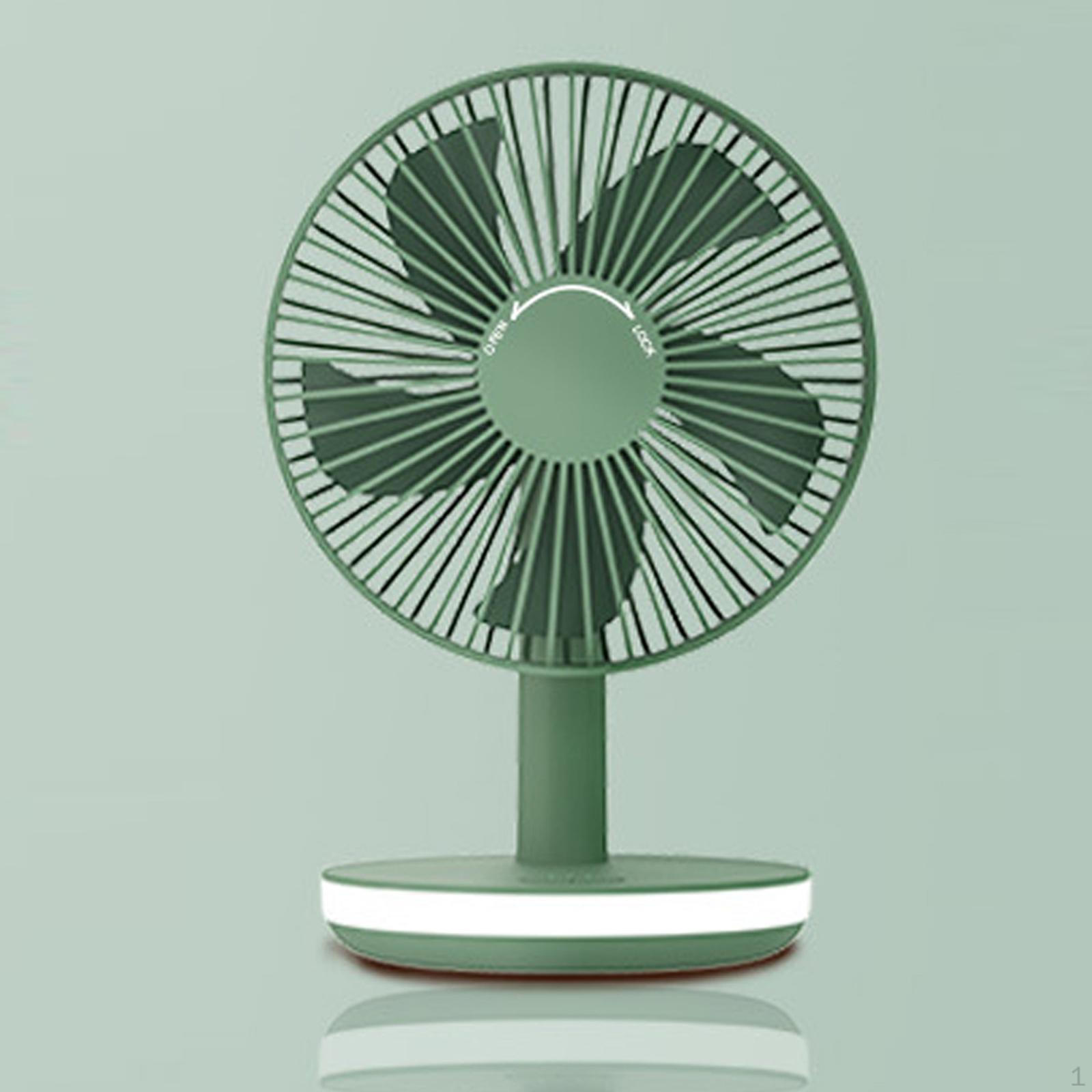 

Компактный настольный вентилятор со светодиодной подсветкой и зарядкой через USB зелёный