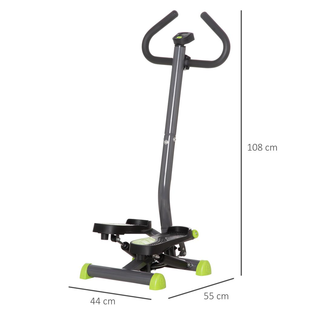Twister Stepper, Máquina de Step con Resistencia Ajustable, Pantalla LCD - Gris