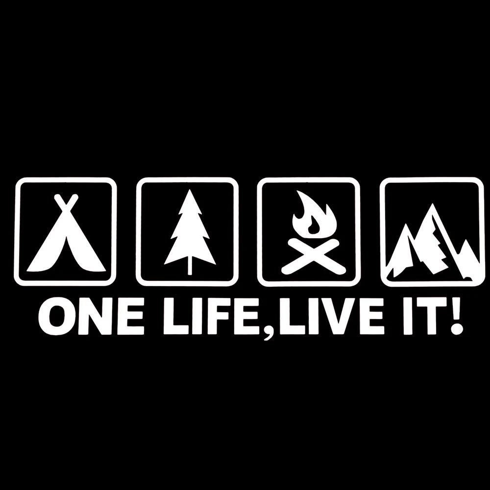 Одна жизнь Проживи это Туризм Любитель активного отдыха Наклейка на машину Дикая природа Выживание Четверная наклейка Для автомобиля Окно автомобиля Задняя часть кузова