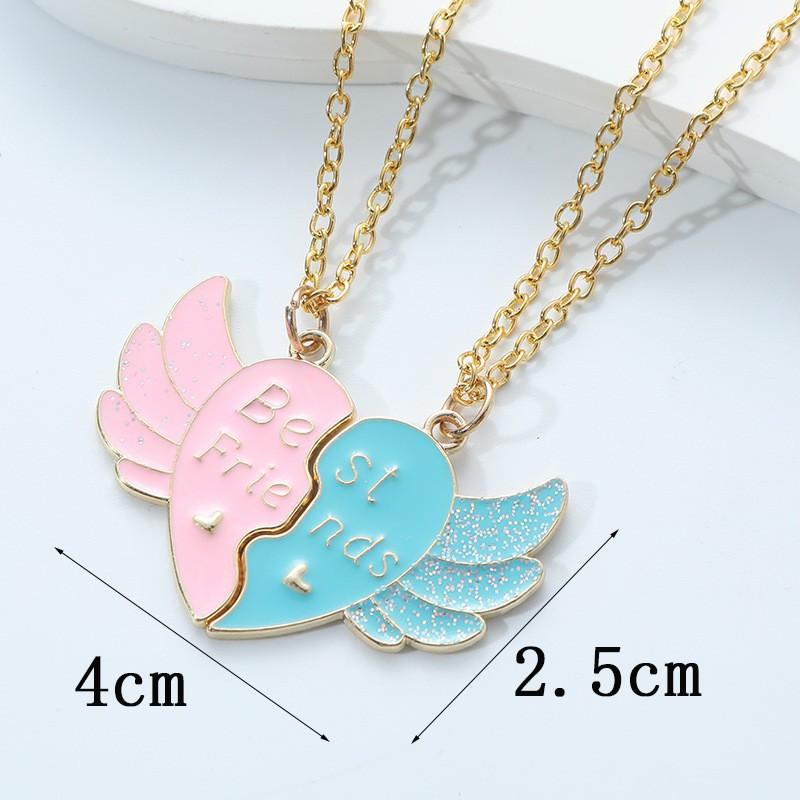 Cross-border New Letters Best Friends Love Stitching Girlfriends Necklace Wing Pendant