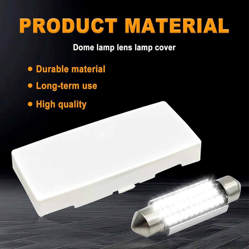 Dome Light Lens Cover Interior Roof Map Housing with LED White Blubs, Compatible with Chevy S10 1982-2003, Blazer 1973-1991, S10 Blazer 1983-1991,