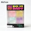 Needoh Nice Ice Baby Fidget Cube Set 4er-Pack Super Solide Knet-Sensorik-Spielzeuge Ungiftig Glitzer Maltose Quetschspielzeug für ADHS Geschenk