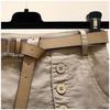 2024 Korean Style Slimming Linen-Cotton Elastic Waist Slit Shorts for Women