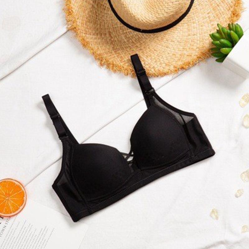 Transpirable Cómodo Sección Delgada De La Ropa Interior Senos Pequeños Reunidos Para Recoger Los Senos Sujetador De Encaje Sin Anillo De Acero Sujetador Deportivo Mujer