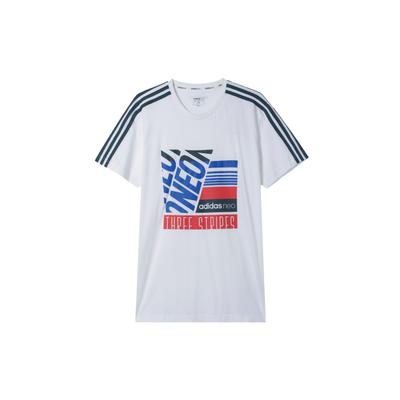 Neo Letter Print T-Shirt Men Tops White GK1517
