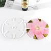 Round Wine Glasses Holders on Bottle Floral Shape Flower Wine Rack Silicone Resin Mold Wine Coaster Epoxy Mold DIY Craft Multicolor