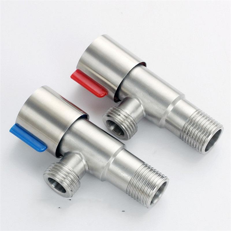 304 Stainless Steel Triangle Valve, One Inlet Two Outlet Water Heater Switch, Three-Way Toilet Stop Valve