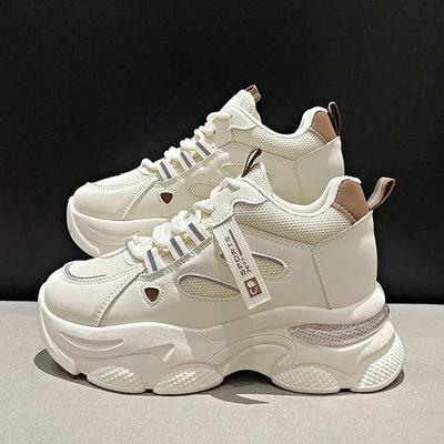 2024 Heiß verkaufende Atmungsaktive Damen Schuhe mit Innenhöhe Erhöhung Weichsohlige Rutschfeste Freizeitschuhe Dicksohlige Sportschuhe