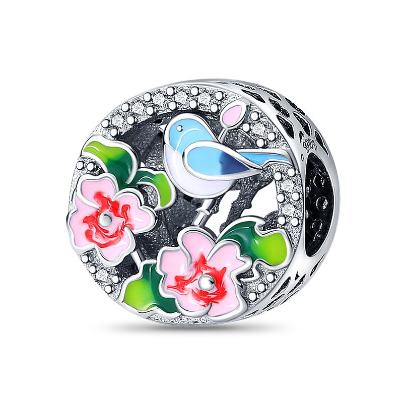 Trendy 925 Silver Large Billed Bir White Dove Parrot Feather Charms Beads Fit Pan 925 Original Bracelets DIY Luxury Fine Jewelry