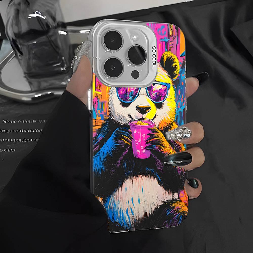 Ver Aesthetic Panda Cute For IPhone 13 14 15 16 17 Pro Max 11 12 Plus 17 Air Phone Case Color Matte Cover