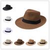 Sun Hat Three-fold Edge Summer Men's Outdoor Sun Protection Black Webbing Top Hat with Upturned Brim, Big Brim Beach Papyrus Sun Hat