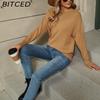BITCED Solid Color Women's Pullover Sweater Comfortable Casual Long-Sleeve Knit Base Layer for Fall/Winter