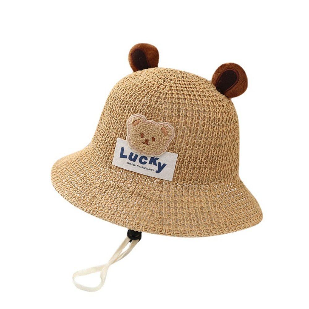 Cartoon Bear Children Sun Hats Sunshade Sunscreen Fisherman's Hat Girls And Boys
