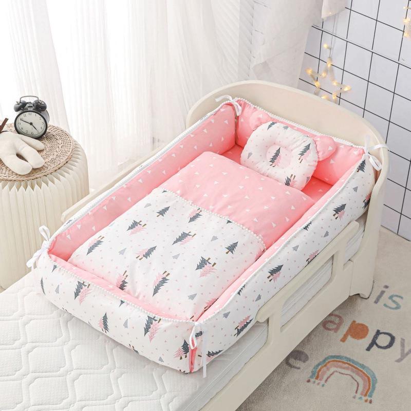 Foldable Portable Baby Crib: Anti-Pressure, Anti-Startle Pure Cotton Sleeping Bed