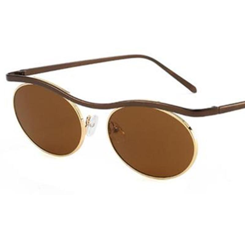 

Steampunk Sunglasse Unisex Sun Glasses Personality Anti-UV Spectacles Oval Eyeglasses Small Frame Ornamental Alloy Frame Google as picture коричневый