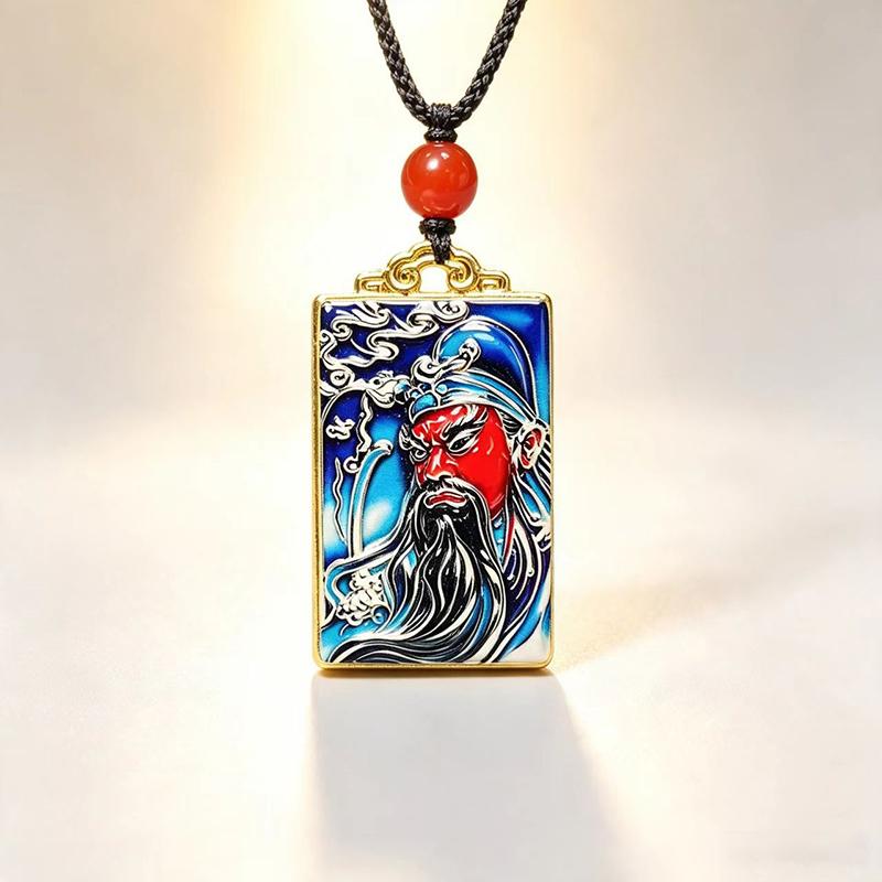 Ethnic Auspicious Gourd Blue Imitation Jade Pendant Necklace Vintage Jewelry For Women Traditional Outfit Accessory Gift