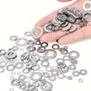 Stainless Steel 180pcs Flat Washers Set - M2-M10 Sizes, Polished Finish, O-Ring Tightening Gaskets, Durable for DIY Projects/Mechanical/Electronics