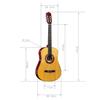 38"" Klasická akustická kytara 6 strun Dřevěná kytara pro studenty začátečníky (Dřevo)