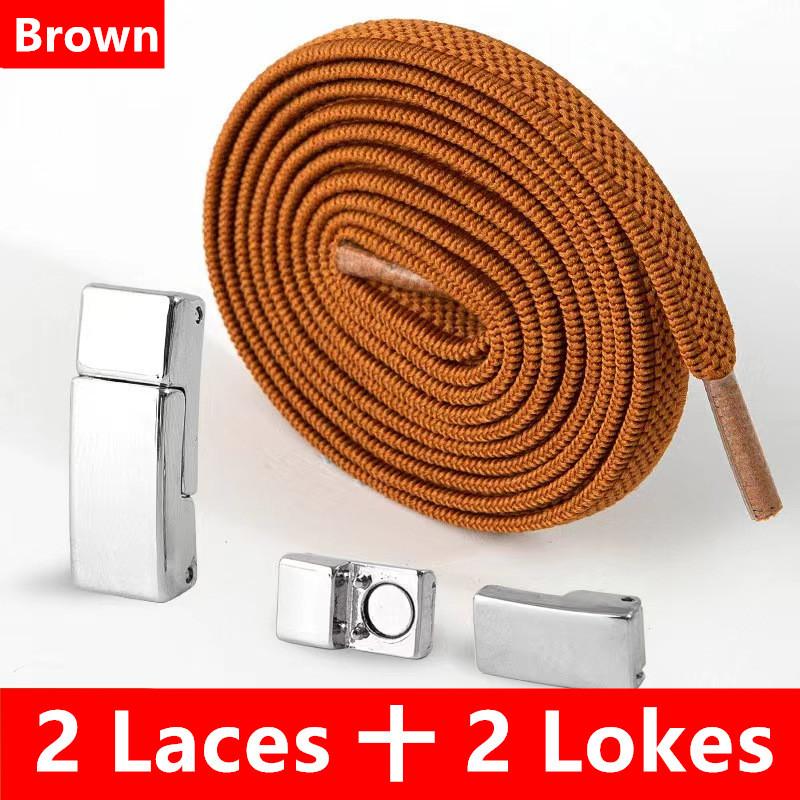 1Pair No Tie Shoe Laces Magnetic Buckle Cordones Elasticos Zapatillas Ties Elastic Laces Sneaker Kids Adult Shoelace For Shoes