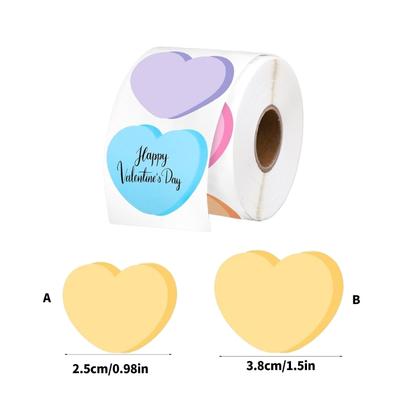 2500Pieces Colorful Heart Shape Sticker Valentines Gift Wrapping Labels for Wedding Party Gift Packaging and Baking